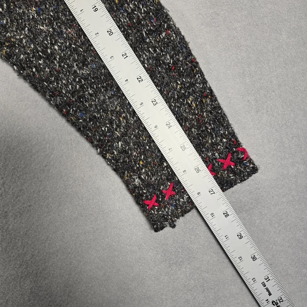 Northern Isles Sweater Women XL Gray Bulk Tweed Wool Blend Patch - Picture 8 of 13